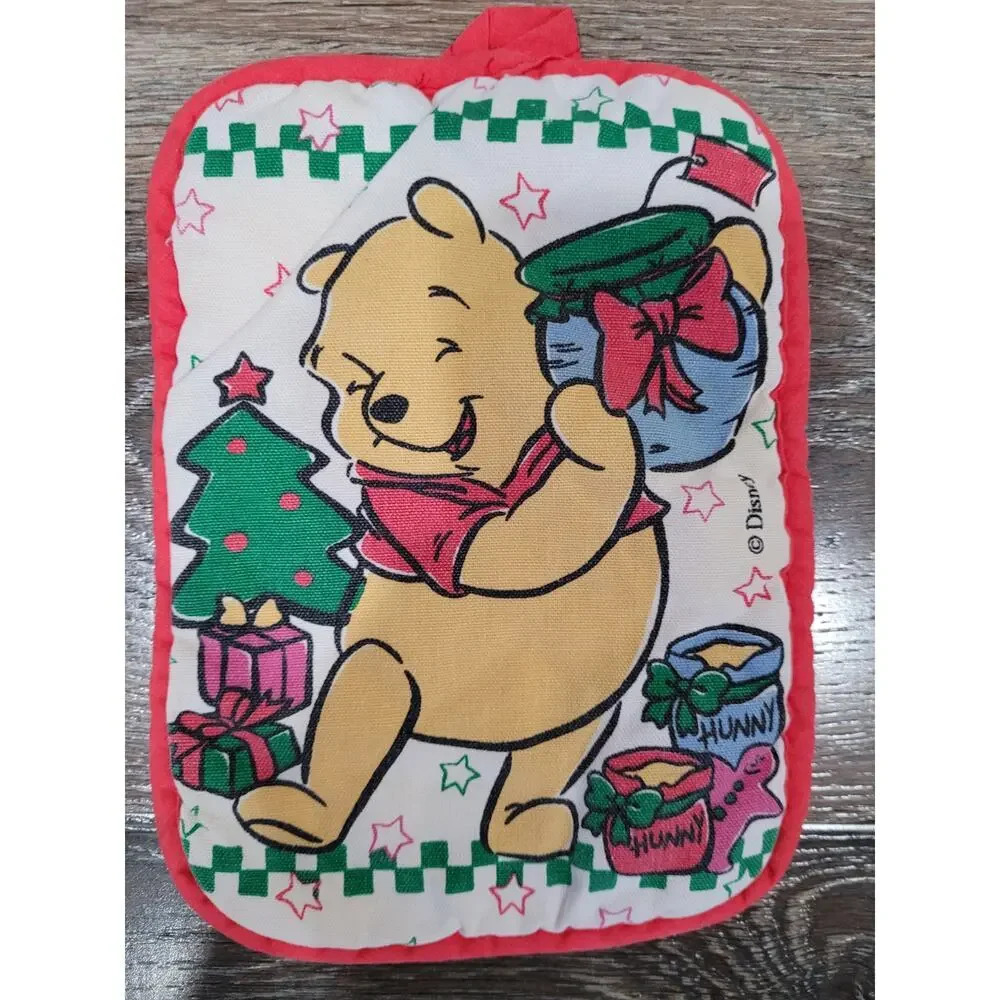 Disney Winnie the‎ Pooh Christmas Pot Holder Tree Honey Red Yellow #8